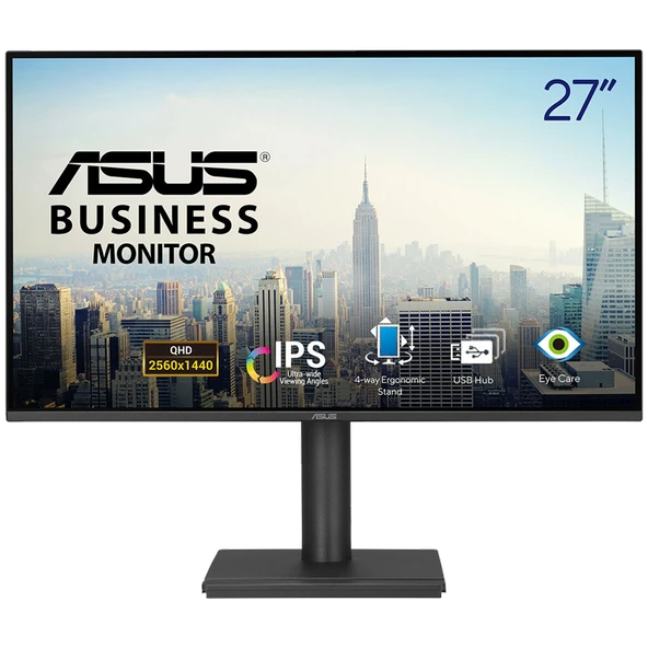 ASUS BE27AQ 27" 75Hz 5ms HDMI DP AdaptiveSync HDR10 Pivot QHD IPS Monitör ürün görseli 1