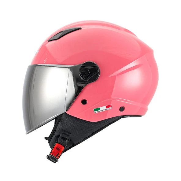 SWAY SW 765 Pink Güneş Vizörlü Aynalı Vizörlü Yarım Kask ürün görseli 1