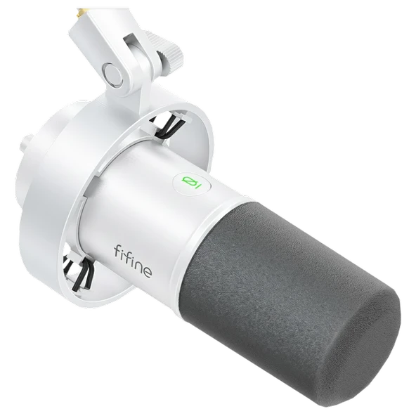 Fifine K688 USB-XLR Beyaz Dinamik Yayıncı Bilgisayar Mikrofonu ürün görseli 1