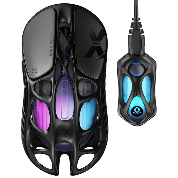 GravaStar Mercury XPro RGB 32000 DPI 8000Hz Dongle Galaxy Black Kablosuz Gaming Mouse ürün görseli 1