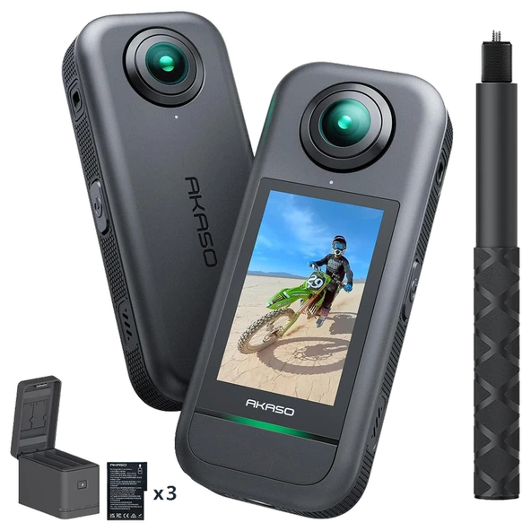 Akaso 360 Creator Combo  5.7K 360° Video, 48MP Sensör, 72MP 360° Fotoğraf, Aksiyon Kamera ürün görseli 1