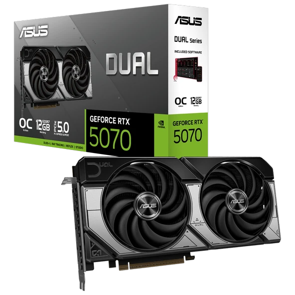 ASUS Dual GeForce RTX 5070 OC Edition 12GB GDDR7 DLSS 4 192 Bit Ekran Kartı ürün görseli 1