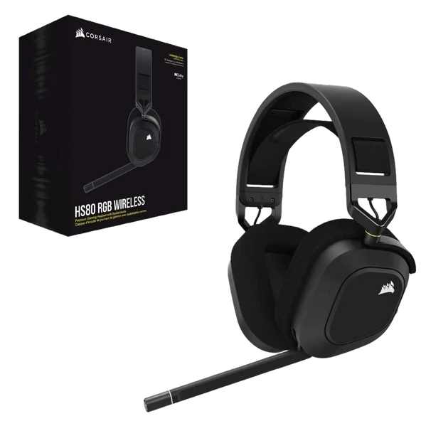 Corsair HS80 Wireless Dolby Atmos RGB Siyah Gaming Kulaklık ürün görseli 1
