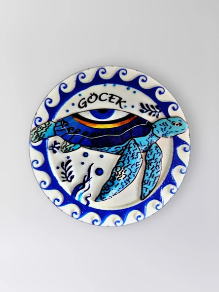 GÖCEK Polyester Kabartmalı Kaplumbağalı Magnet 7 cm Dekoratif Hediyelik Buzdolabı Süsü (Kod:1316) ürün görseli 1