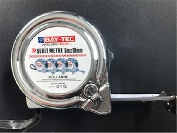 Bay-Tec Mk4146 5Mt 19MM Krom Şerit Metre ürün görseli 1
