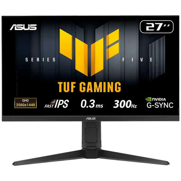 ASUS TUF Gaming VG27AQML5A 27" 300Hz 0.3ms HDMI DP ELMB Type-C Free-Sync G-Sync Pivot HDR10 QHD Fast IPS Gaming Monitör ürün görseli 1