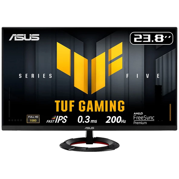 ASUS TUF Gaming VG249Q5R 23.8" 200Hz 0.3ms HDMI DP ELMB AdaptiveSync FreeSync Premium FHD Fast IPS Gaming Monitör ürün görseli 1