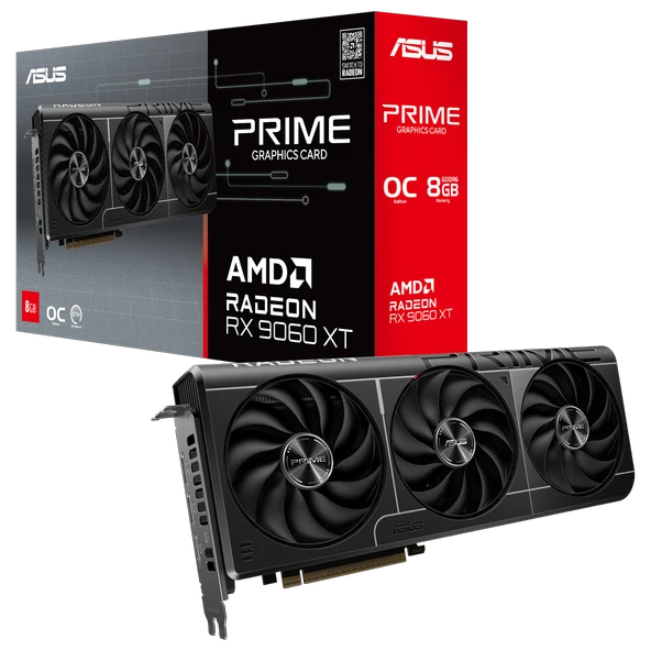 ASUS Prime Radeon RX 9060 XT OC Edition 8GB GDDR6 128 Bit Ekran Kartı ürün görseli 1