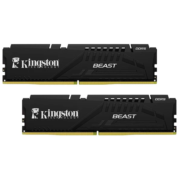 Kingston 64GB(2x32GB) Beast Black EXPO 5200mhz CL36 DDR5 Dual Kit Ram ürün görseli 1