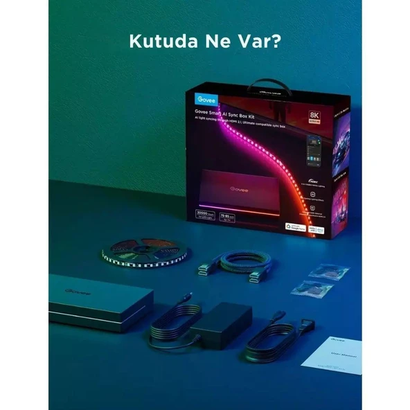 Govee AI Sync Box 2 75-85 Inc TV Arkası LED Aydınlatma ürün görseli 1
