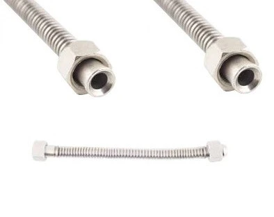 PASLANMAZ ÇELİK ESNEK GAZ FLEX ÇİFT REKORLU 1/4-1/4 60CM ürün görseli 1