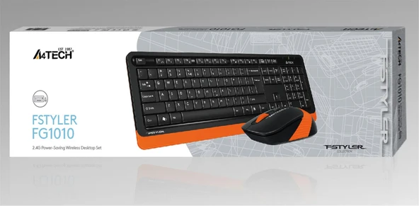 A4 Tech Fg1010 2.4G Turuncu Q Fn-Mm Klv+Optik Mouse Set ürün görseli 1