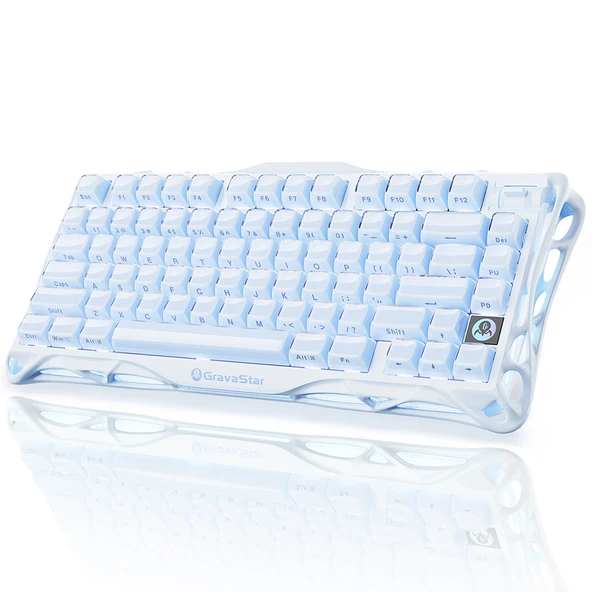 GravaStar Mercury K1 RGB Linear Key Switch İngilizce Q Ice Blue Kablosuz Gaming Klavye ürün görseli 1