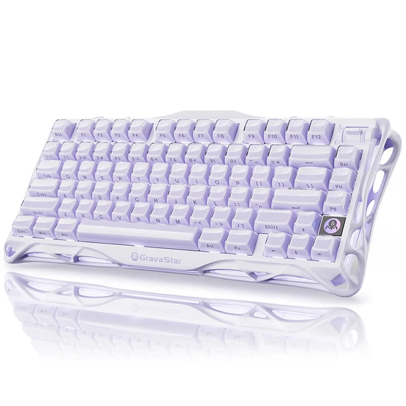 GravaStar Mercury K1 RGB Linear Key Switch İngilizce Q Ice Lavender Purple Kablosuz Gaming Klavye ürün görseli 1