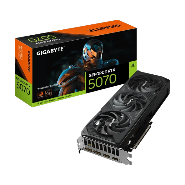 GIGABYTE GeForce RTX 5070 WINDFORCE OC SFF 12G GDDR7 DLSS 4 192 Bit Ekran Kartı ürün görseli 1