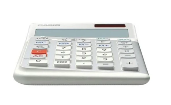 Casio JE-12E-WE Beyaz 12 Hane Masa Üstü Ergonomik Tuşlu Hesap Makinesi ürün görseli 1