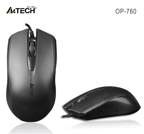 A4 Tech Op-760 Usb Siyah V-Track 1000 Dpı Mouse ürün görseli 1