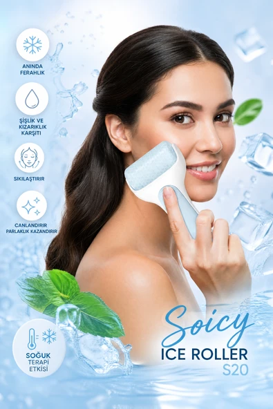Beauty Vogue Cilt Canlandırıcı Buz Masaj Rulosu Yüz ve Vücut İçin Soğuk Terapi Aleti - Dermaroller - Dermapen ürün görseli 1