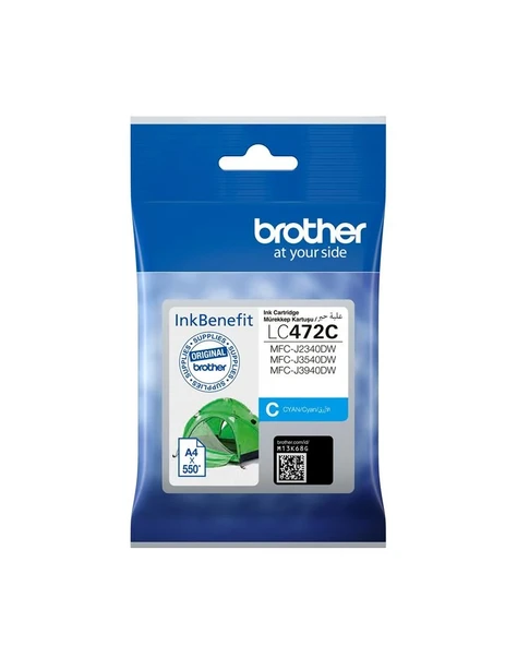 Brother LC472C Cyan Mavi 550 Sayfa Kartuş MFC-J2340-J3540-J3940 ürün görseli 1