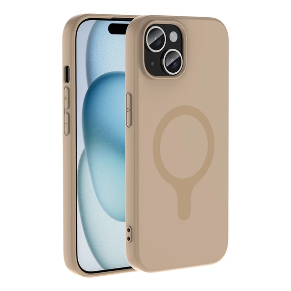 iPhone 15 Kılıf M-Safe Şarj Özellikli Kamera Korumali Premium Soft Aris Silikon Kapak ürün görseli 1