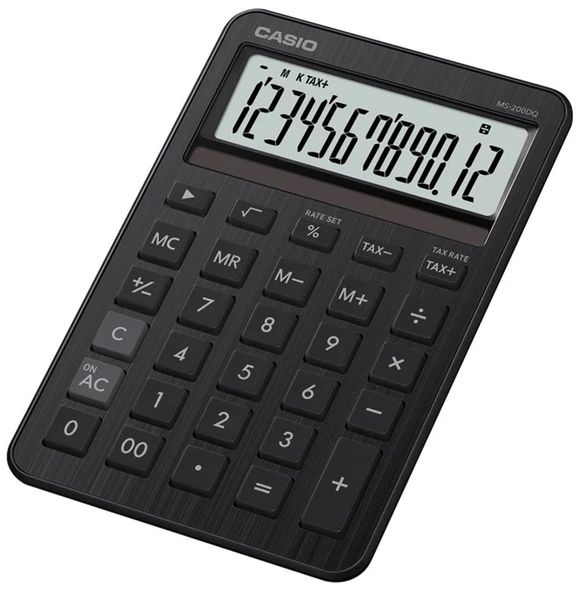 Casio MS-200DQ-BK 12 Hane Beyaz Masa Üstü Hesap Makinesi ürün görseli 1