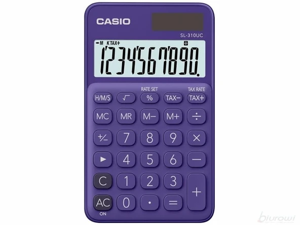 Casio SL-310UC-PL Cep Tipi 10 Hane Mor Hesap Makinesi ürün görseli 1