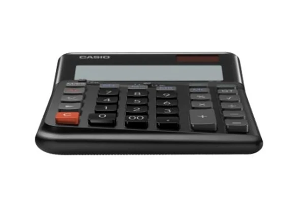 Casio DE-12E-BK Siyah 12 Hane Masa Üstü Ergonomik Tuşlu Hesap Makinesi ürün görseli 1