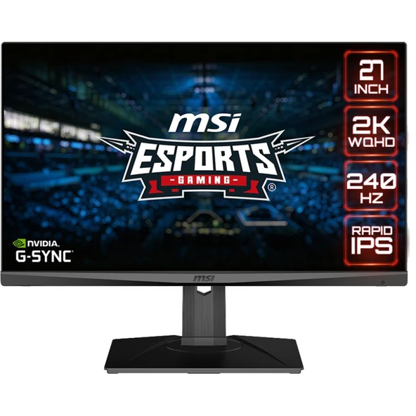 MSI Optix Oyuncu Monitörü 27″ Düz, WQHD, Rapid IPS Panel, G-Sync Uyumlu, 240 Hz, 1 ms (MAG274QRX) ürün görseli 1
