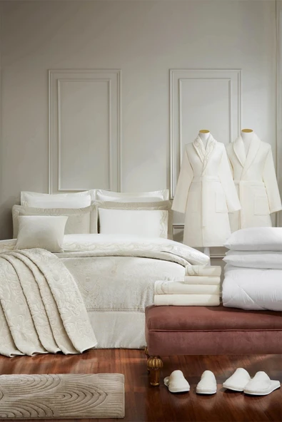 Özdilek -Paisley Krem- 27 Parça Çift Kişilik Premium Çeyiz Seti ürün görseli 1