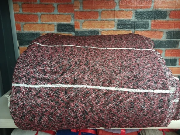 Mandaş özel el dokuma koltuk örtüsü takımı 3+3+1+1 bordo ürün görseli 1