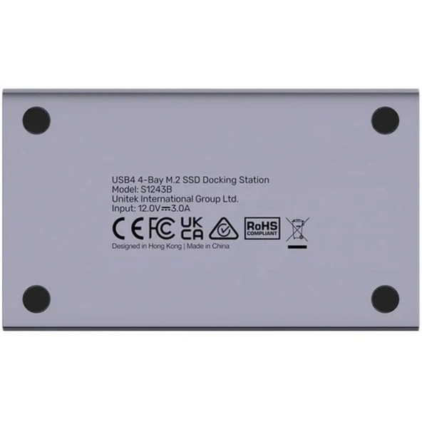 Unitek USB 4 4 Yuvalı M.2 SSD Bağlantı İstasyonu – S1243BGY01 ürün görseli 1