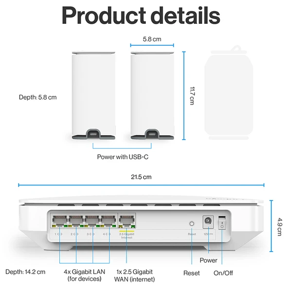 Linksys AX3000 Velop Node 2 Çift Bantlı Mikro 6 Mesh Yönlendirici - Resim 4