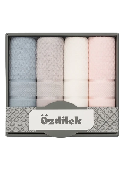 Özdilek 4lü Bright Kutulu Renkli El-Yüz Havlusu, Yumuşak ve Şık (50x90) ürün görseli 1