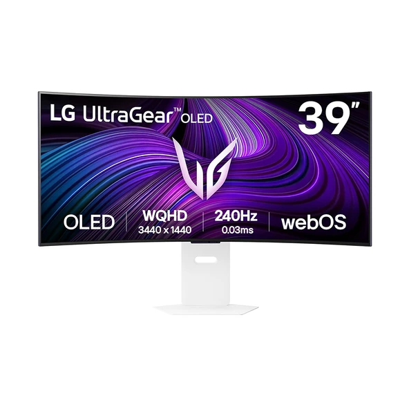 LG Ultra Gear Oyun Monitörü 39″ Kavisli, WQHD, OLED Panel, Akıllı, HDR10, 240 Hz, 0,03 ms (39GX90SA-W) ürün görseli 1