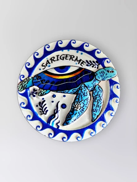 KAŞ Polyester Kabartmalı Kaplumbağalı Magnet 7 cm Dekoratif Hediyelik Buzdolabı Süsü (Kod:1320) ürün görseli 1