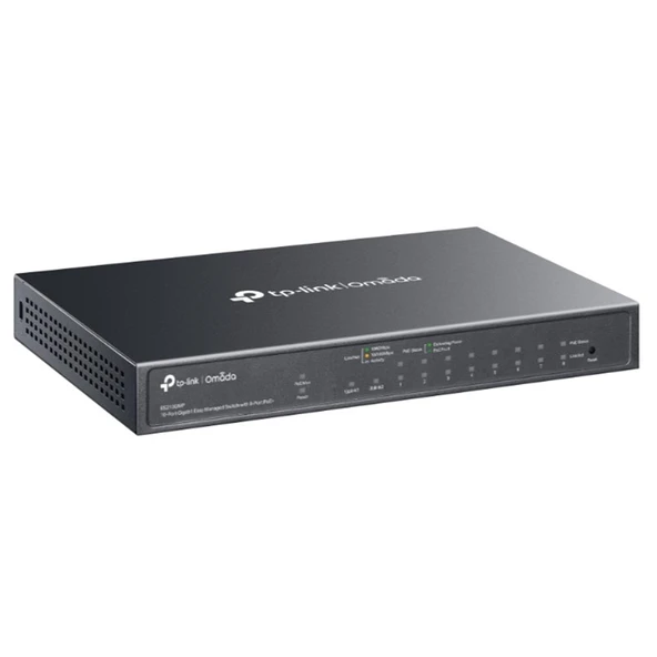 TP-LINK Tp-Link omada ES210GMP 10 Port Gbit 8 Poe+ Switch - Resim 3