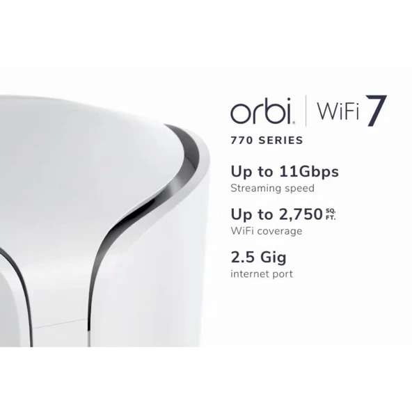 Net Gear Orbi 770 Serisi Üç Bantlı Mesh Sistemi – RBE770-100EUS ürün görseli 1