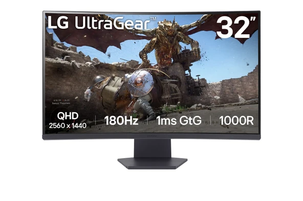 LG Ultra Gear Oyun Monitörü 32″ Kavisli, QHD, 1000R, HDR10, 180 Hz, 1 ms (32GS60QC-B) ürün görseli 1
