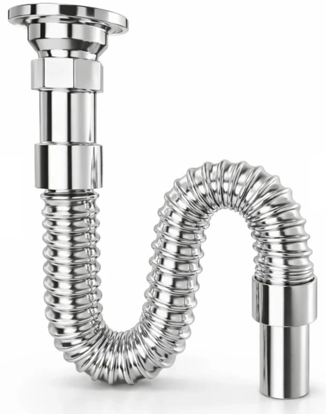 Krom Kaplı Körüklü Lavabo Sifonu ürün görseli 1
