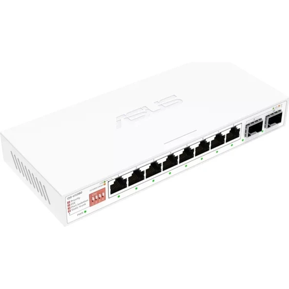 Asus 8 Bağlantı Noktalı 2.5G ve 2 Bağlantı Noktalı 10G SFP+ Yönetilmeyen Anahtar – QG-U1080 ürün görseli 1
