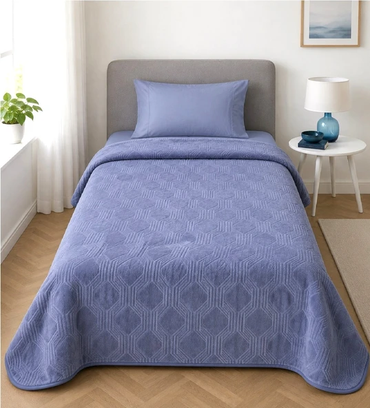 Özdilek Trendy Embos Tek Kişilik Battaniye(155x220)-Art Deco Gök Mavi ürün görseli 1