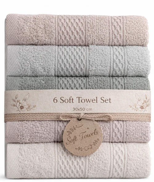 Polo Life 30x50 renkli 6 Lı Bambu Beloved Mutfak Havlusu (Kutulu)-Asorti ürün görseli 1