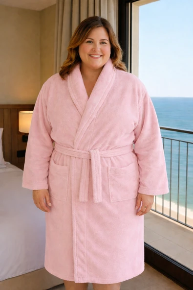 Home Collection Kaya Lux Bornoz battal XXXXL Pembe ürün görseli 1