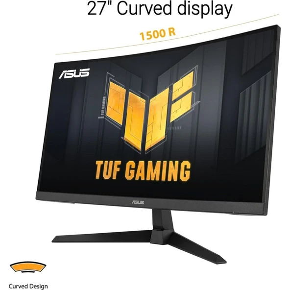 Asus TUF VG27VQ3B FHD Kavisli Oyun Monitörü 27 inç – 90LM0A90-B01170 ürün görseli 1