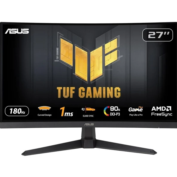 Asus TUF VG27VQ3B FHD Kavisli Oyun Monitörü 27 inç – 90LM0A90-B01170 ürün görseli 1