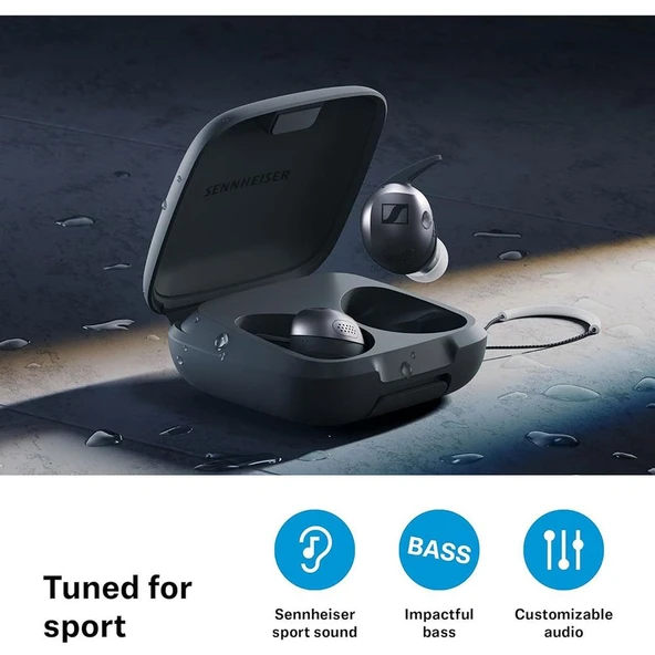 Sennheiser Momentum Sport Gerçek Kablosuz Kulaklık IP55 Suya Dayanıklı - Grafit ürün görseli 1