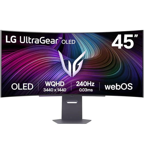 LG Ultra Gear Oyun Monitörü 45″ Kavisli, WQHD, OLED Panel, HDR10, 240 Hz, 0,03 ms (45GX90SA-B) ürün görseli 1