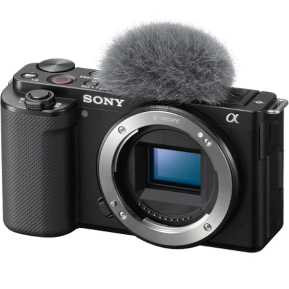 Sony Alpha ZV-E10 4K ve 24,2MP APS-C Aynasız Vlog Dijital Fotoğraf Makinesi Gövdesi – Siyah ürün görseli 1