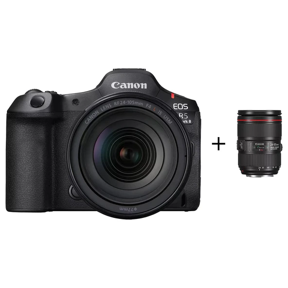 Canon EOS R5 Mark II 8K / 45MP RF 24-105mm F4 IS USM Lensli Tam Çerçeve Aynasız Dijital Fotoğraf Makinesi -Siyah ürün görseli 1