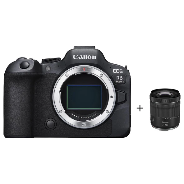 Canon EOS R6 Mark II Aynasız Fotoğraf Makinesi Gövdesi Siyah + RF 24-105mm F4-7.1 STM Lens ürün görseli 1